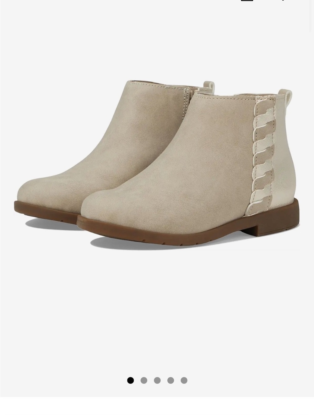 NWT Girls 1 Wide  Taupe boots Stride Rite